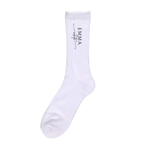 Emma White Logo Socks - Nana Roman 